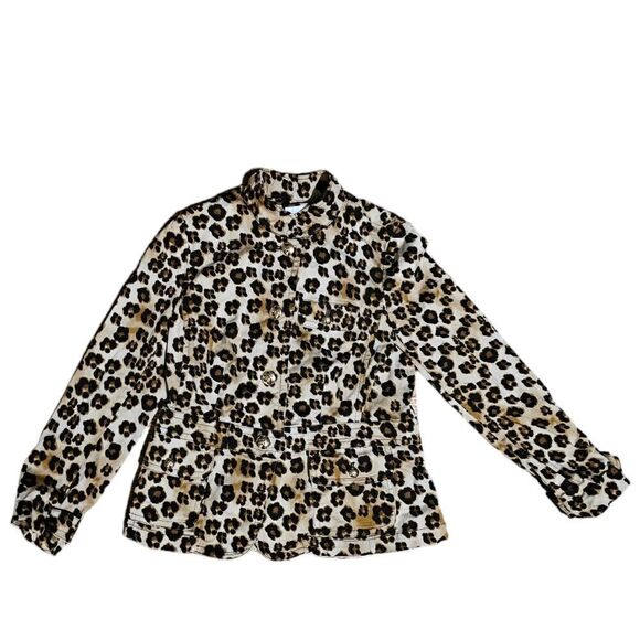 Women's CHARTER CLUB Animal Print Shacket Jacket Size 10 - Picture 1 of 5